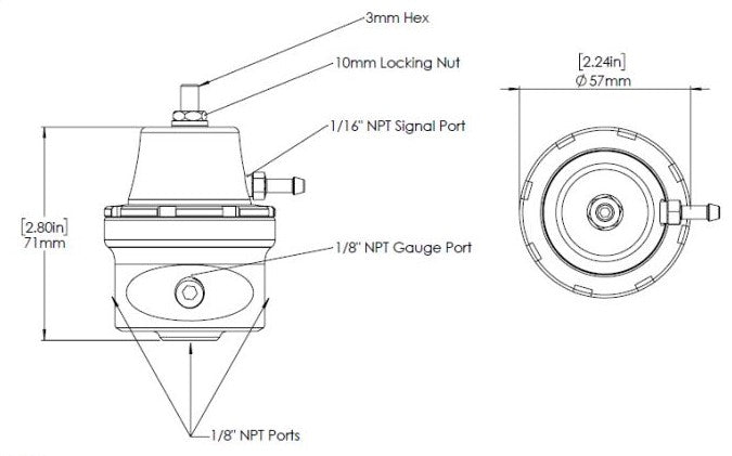Regulador de Presión de Combustible Turbosmart TS-0404-1015 FPR 1/8 NPT Kompact Sleeper - Imagen 6