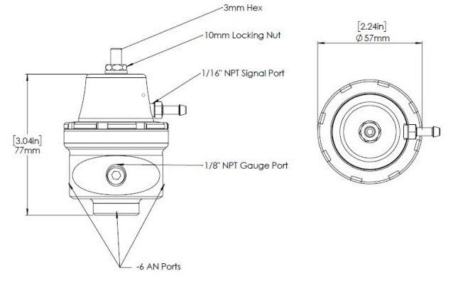 Regulador de Presión de Combustible Turbosmart TS-0404-1022 FPR6 AN6 - Imagen 3