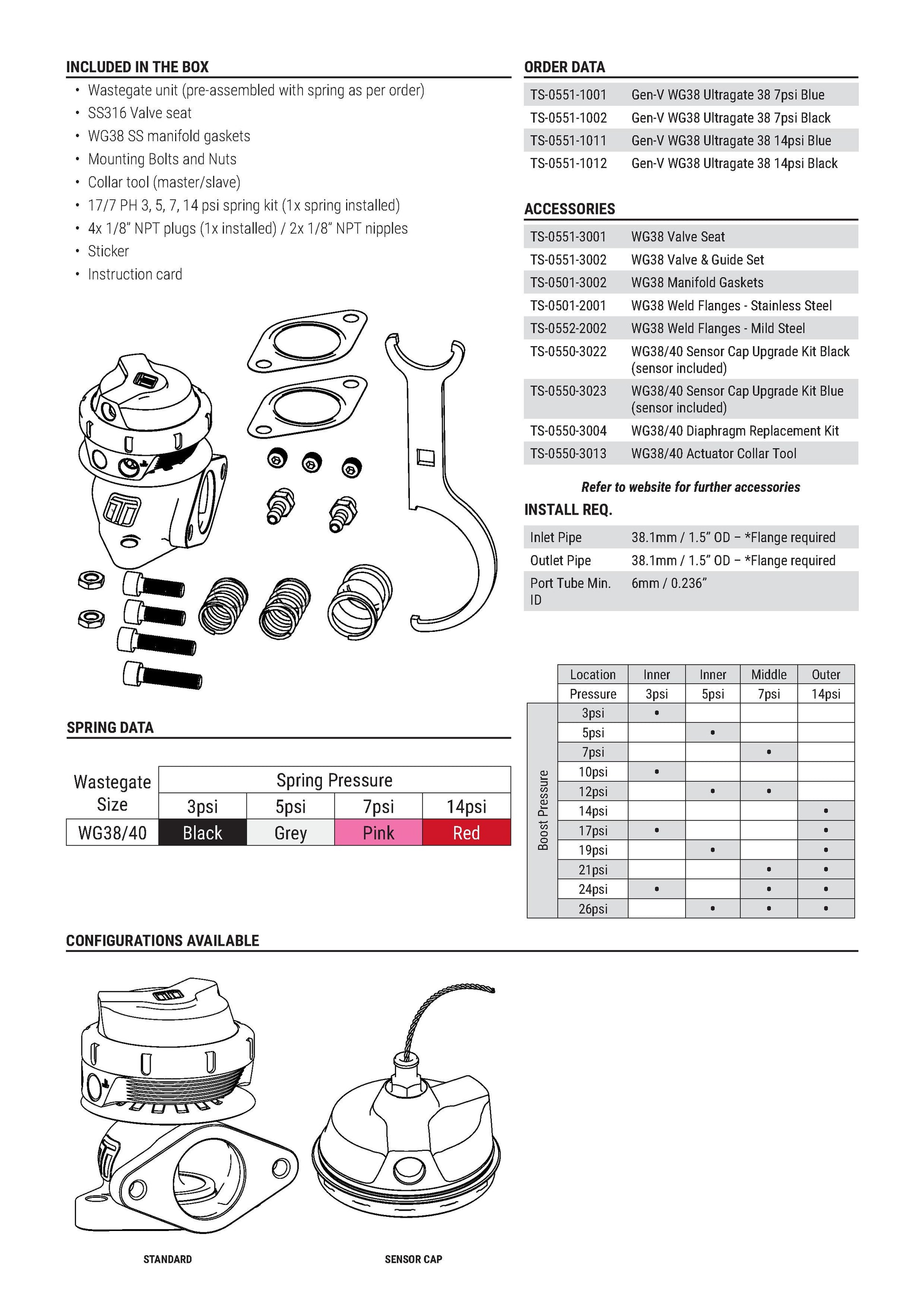 Válvula de Descarga Externa Turbosmart WG38 GenV Ultragate 38 14psi Roja - Imagen 3