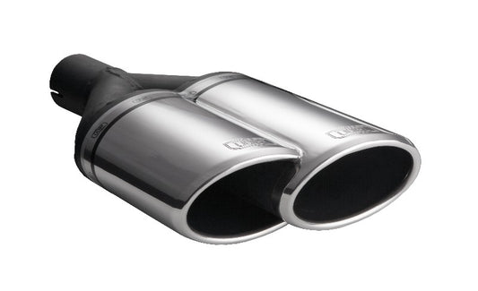 Cola de Escape Universal Ovalada 220x80mm, Longitud 220mm, Diámetro Montaje 50mm