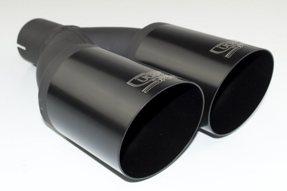 Cola de Escape Universal Redonda 76mm, Longitud 120mm, Montaje 50mm