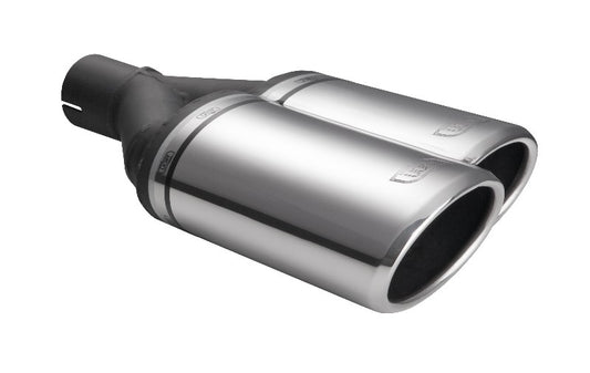 Cola de Escape Universal Ovalada 220x80mm, Longitud 220mm, Diámetro Montaje 55mm