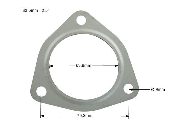 Junta de Escape 63mm (2,5") - 3 Tornillos - Imagen 2