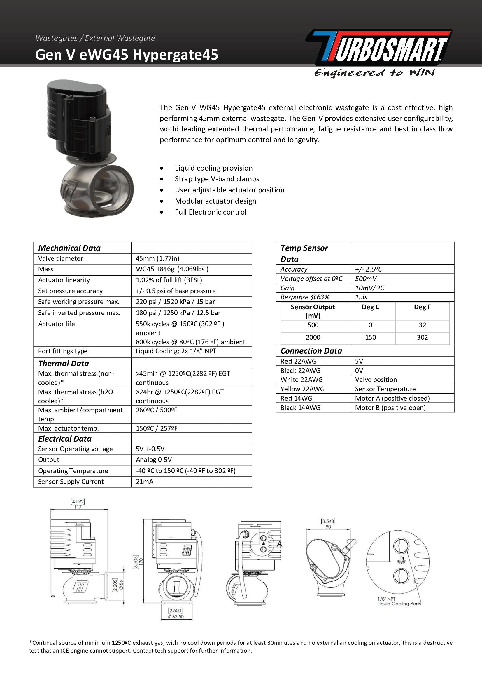 Válvula de Descarga Externa Turbosmart TS-0553-1502 Gen-V eWG45 Hyper-Gate45 - Imagen 7