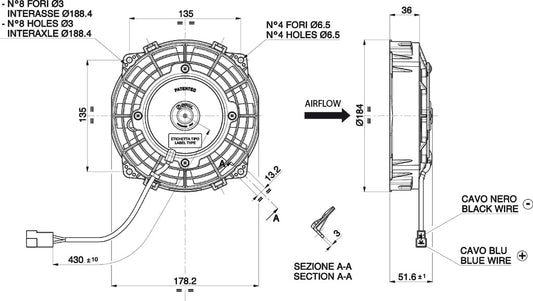 Electroventilador de Aspiración SPAL 12V VA22-AP11/C-50A (167 mm)