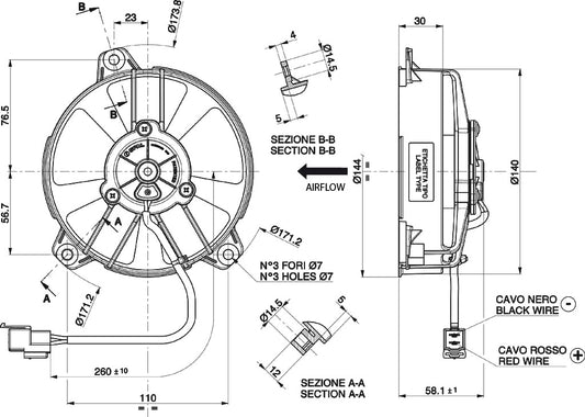 Electroventilador de Aspiración Spal 12V VA31-A101-46S (130MM)