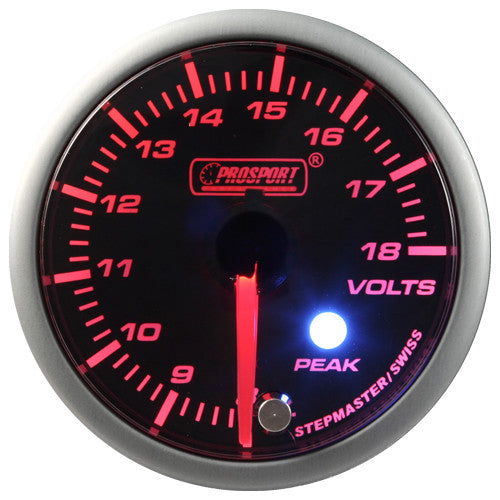 Indicador de Voltaje Prosport Stepper Motor Peak Series 52mm Ámbar