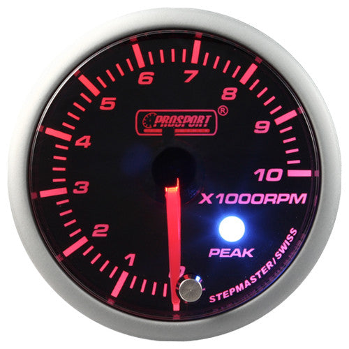 Indicador Taquímetro Prosport Stepper Motor Peak Series 52mm Ámbar