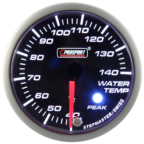 Indicador de Temperatura de Agua Prosport Stepper Motor Peak Series 52mm Ámbar - Imagen 2