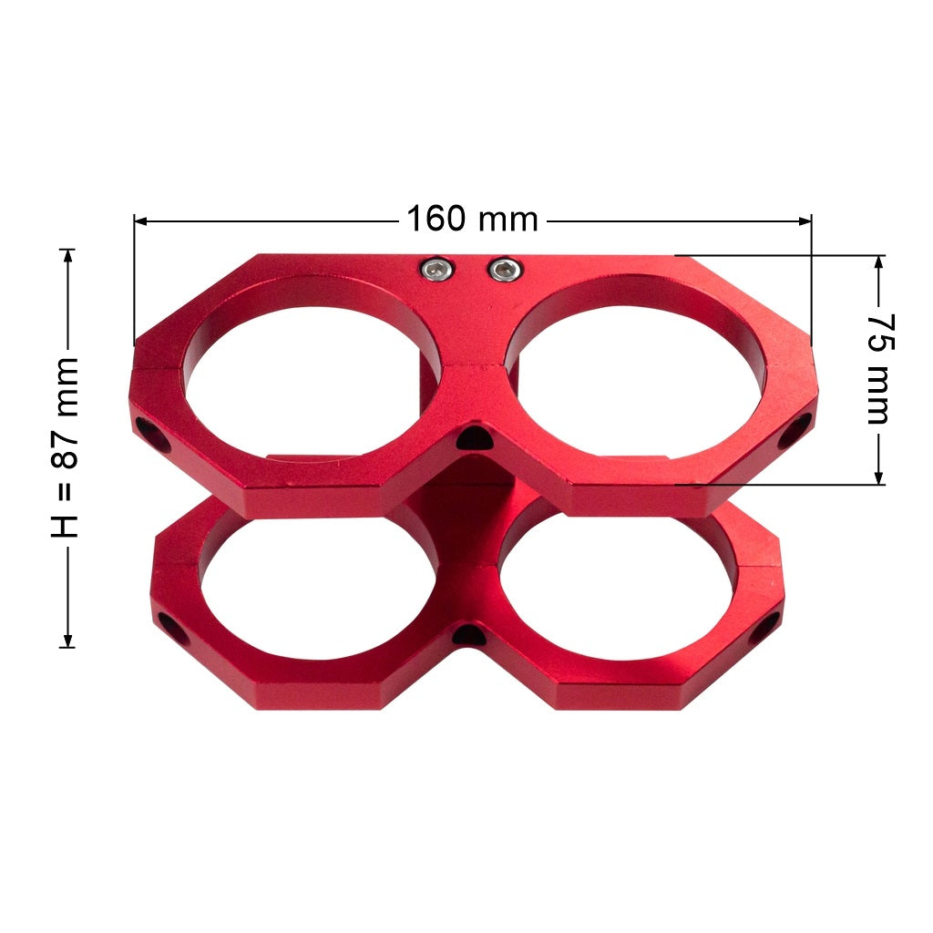 JRspec: Soporte Doble Bomba de Combustible 60mm Tipo 2 Rojo - Imagen 6